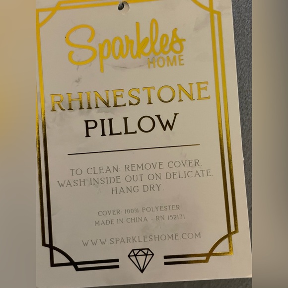 NEW Sparkles Home Silver Rhinestone Halloween Ghost Pillow - Picture 7 of 8